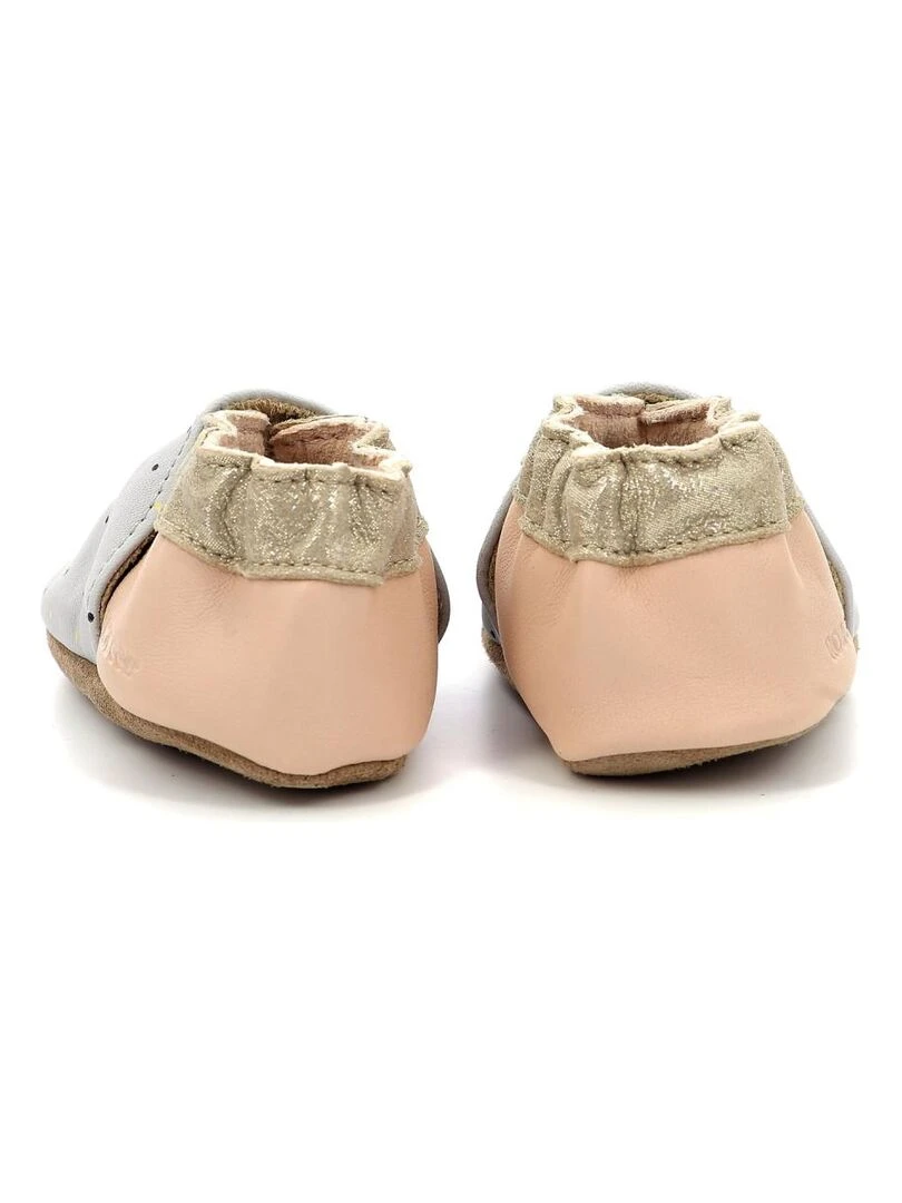 Chaussons Cuir Cute Zebra   Gris