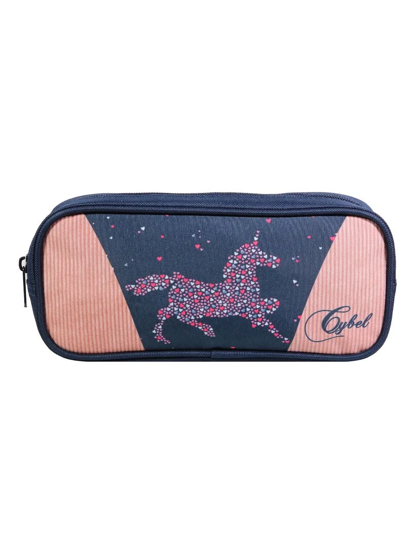 BAGTROTTER Trousse scolaire rectangulaire Cybel Cheval Licorne Bleu Bleu