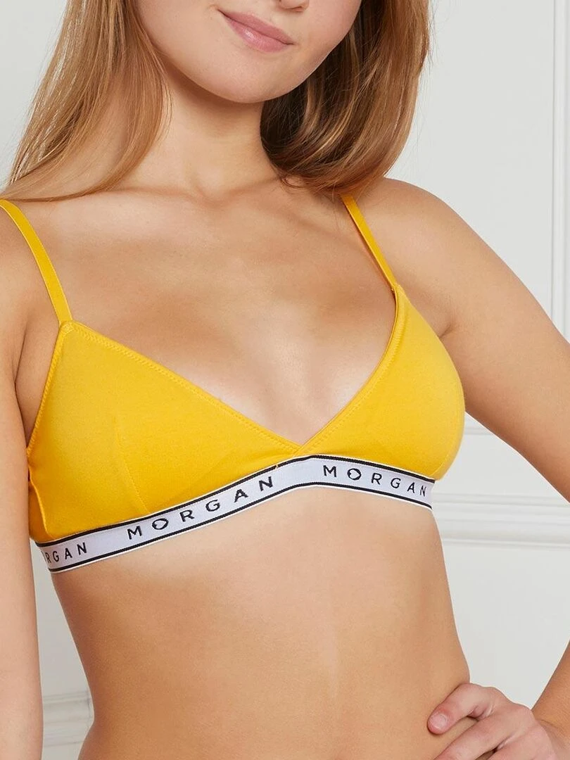 Soutien gorge triangle coques amovibles en coton ISA Morgan Junior Jaune
