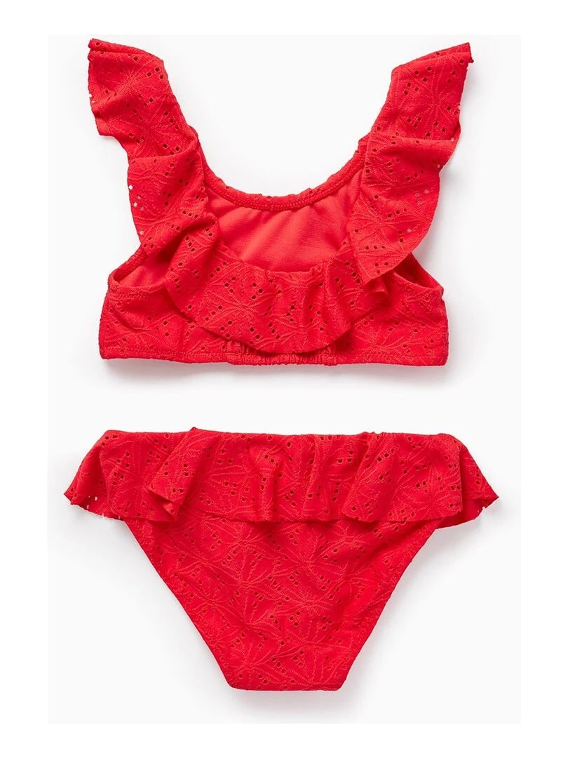 Bikini Avec Broderie Anglaise Pour Fille PICASSO Rouge
