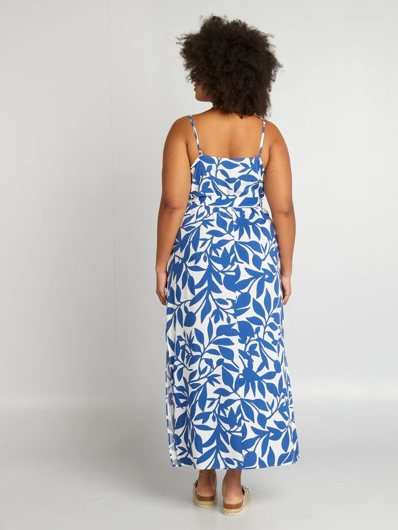 Robe longue à motif   BLANC