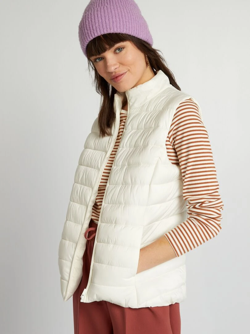 Doudoune sans manches   blanc