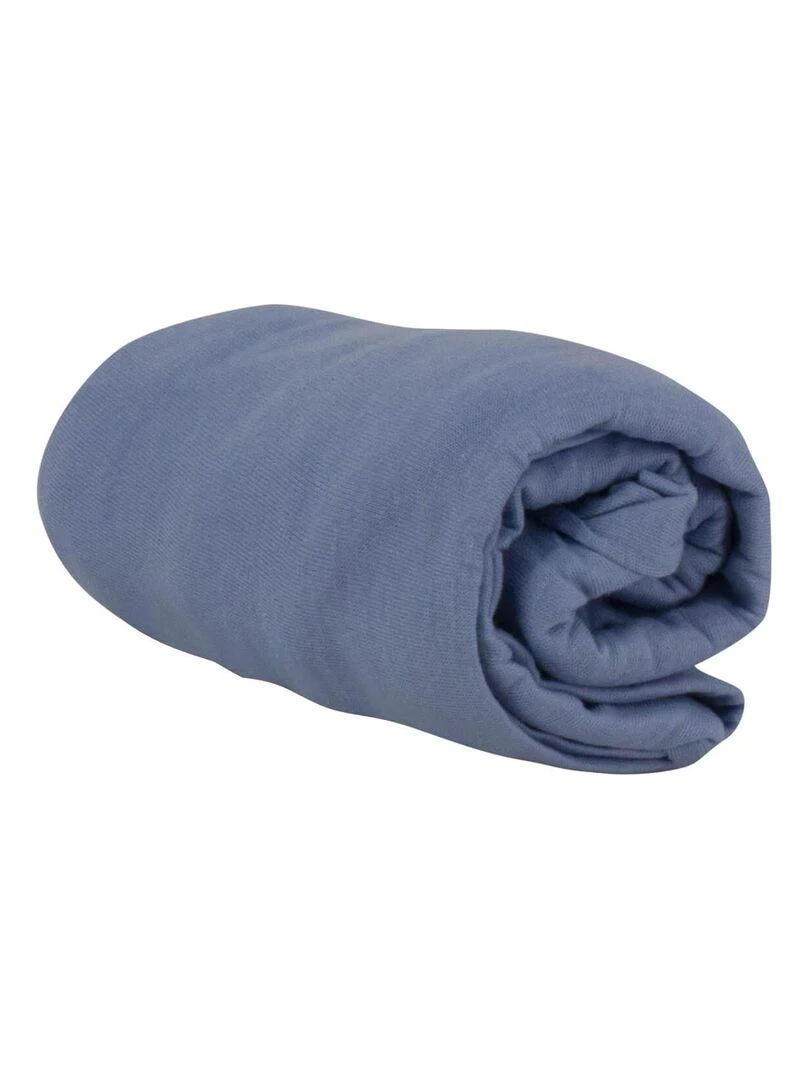 Drap housse uni 70x140 cm Bleu layette Bleu