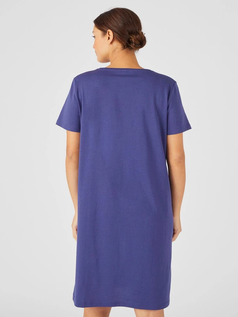 Chemise de nuit maille jersey    Damart   Bleu nuit