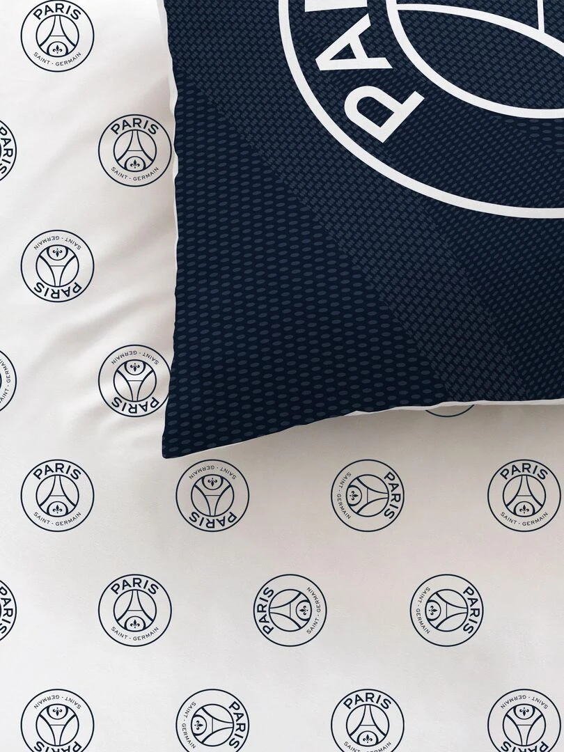 Parure de lit imprimée 100% coton PSG STARS Bleu nuit