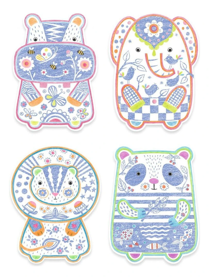 Coloriage pour les petits Animaux sauvages à révéler N/A