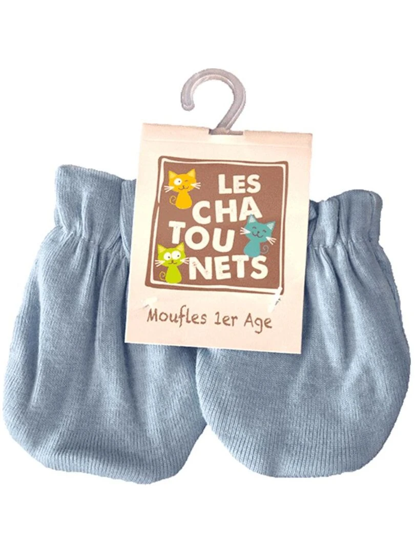 Moufles LES CHATOUNETS Bleu ciel