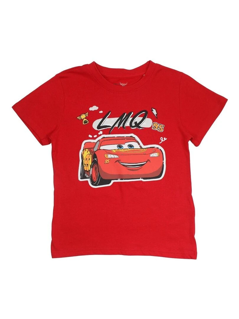 Cars Ensemble T shirt short garçon Imprimé Cars Rouge