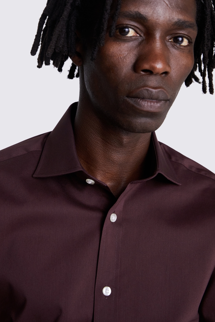 Tailored Fit Wine Stretch Shirt Buy Online at Moss