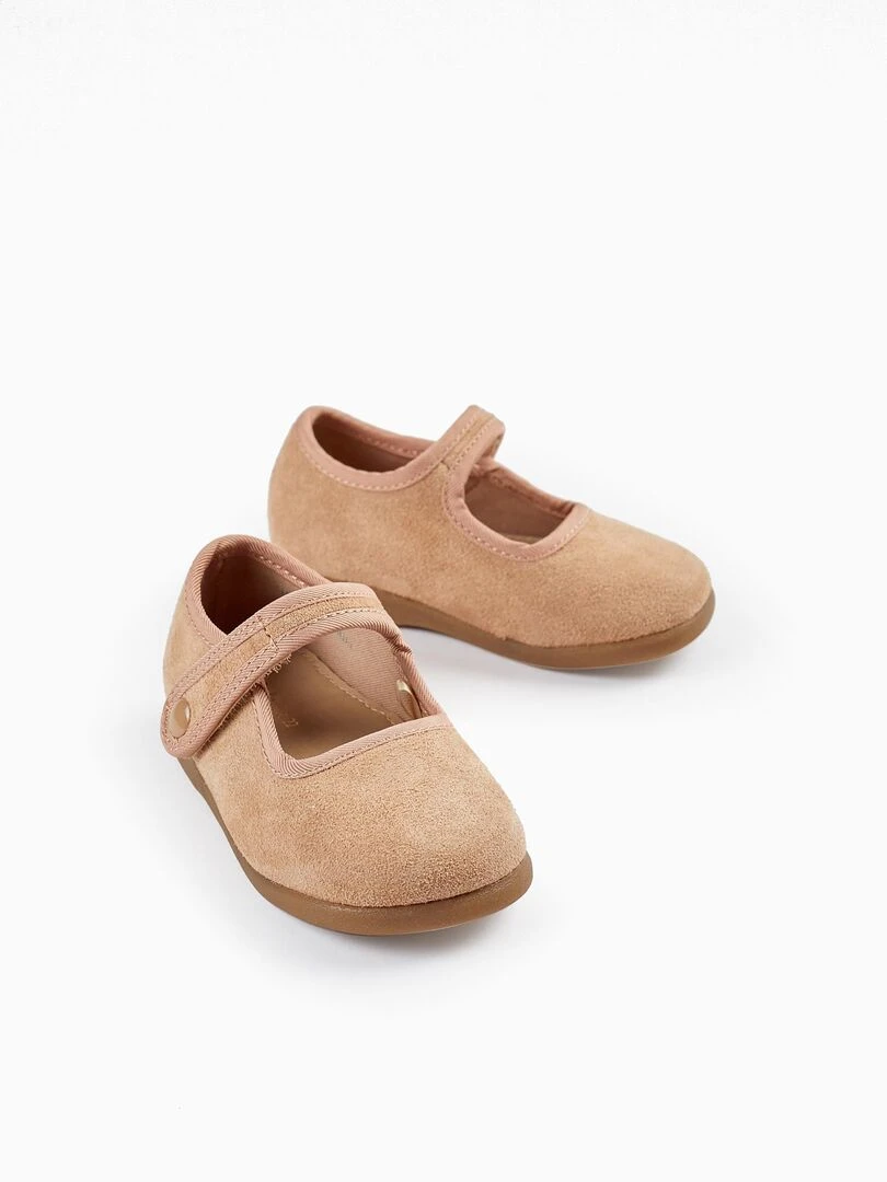 Sabots en daim pour bébé fille BROTHERS&SISTERS Beige clair