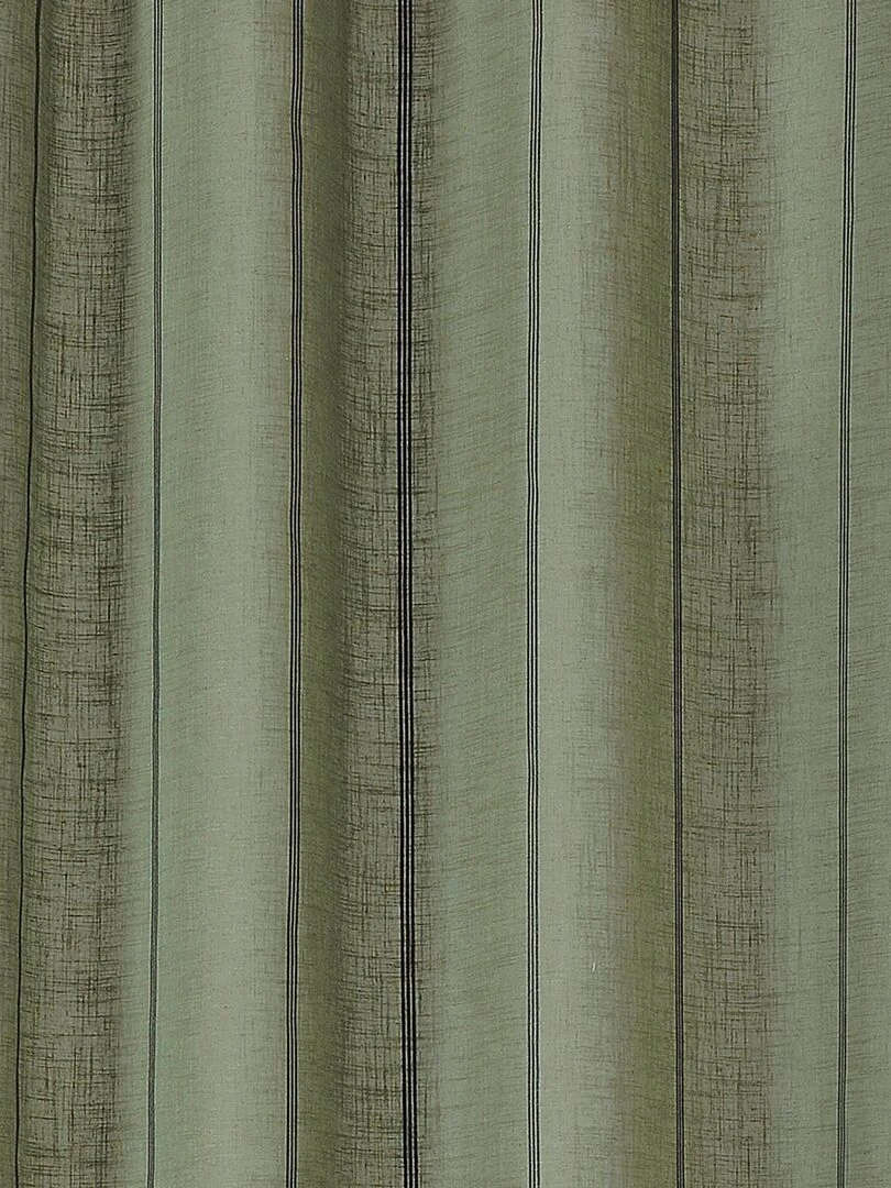 Voilage aux fines rayures noires   Vert