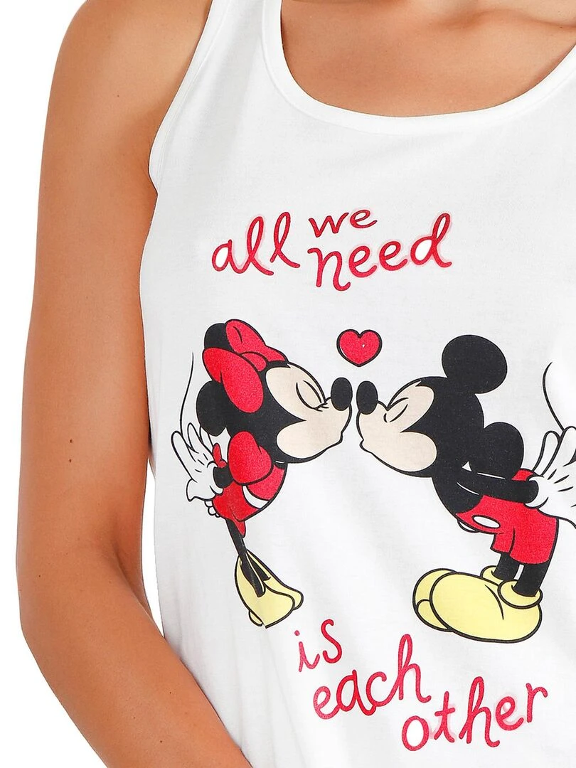 Pyjama short débardeur Love Mouse Disney ivoire   Ecru