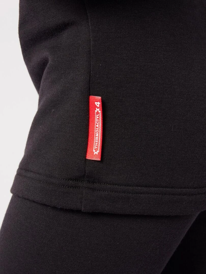 T shirt col zippé Comfort Thermolactyl 4 enfant   DamartSport   Noir