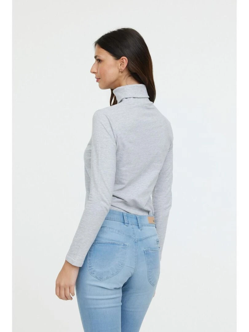 Lee Cooper   T Shirt manches longues coton slim ASLI   Gris chiné