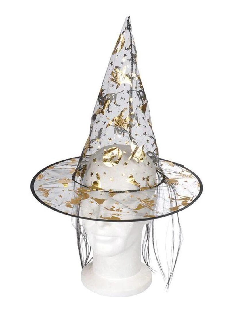 Chapeau sorcière mèche Doré/or
