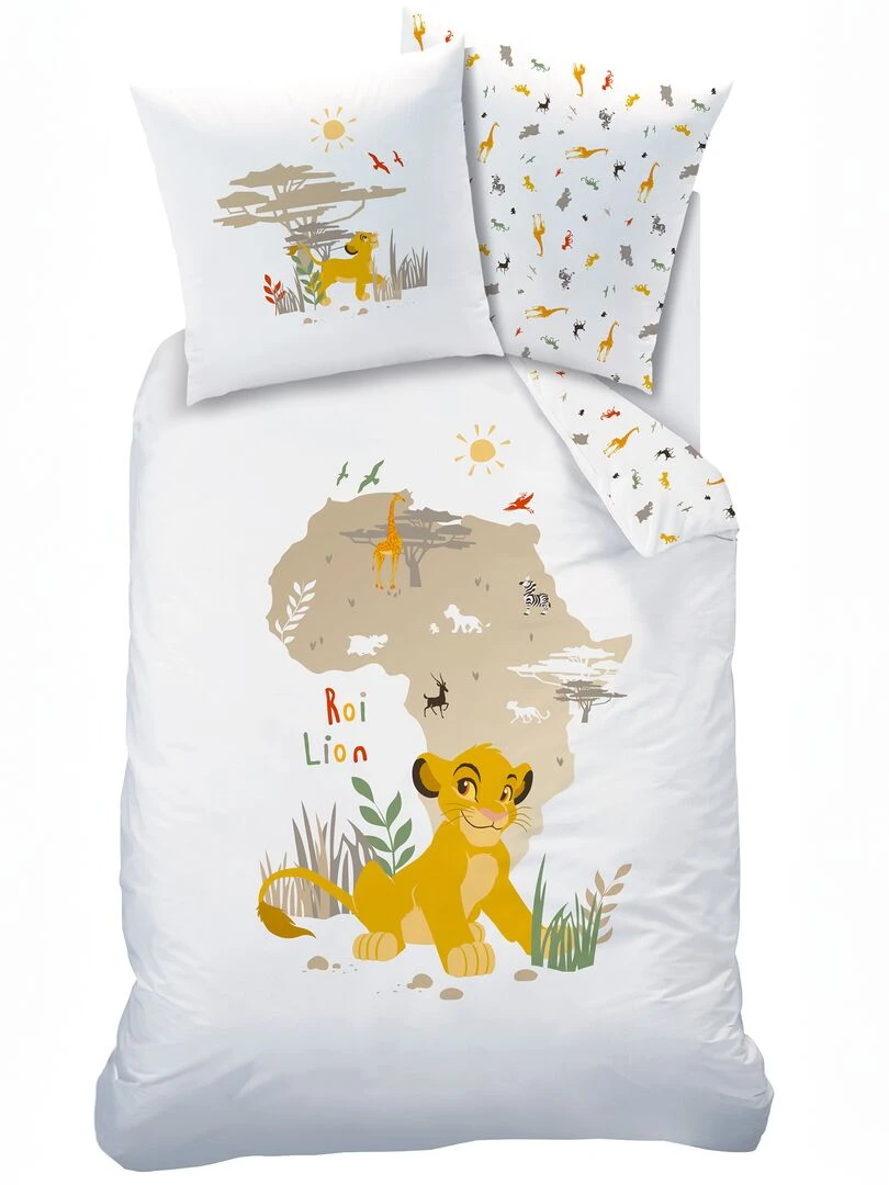 Parure de lit 'Roi lion' 1 personne Blanc