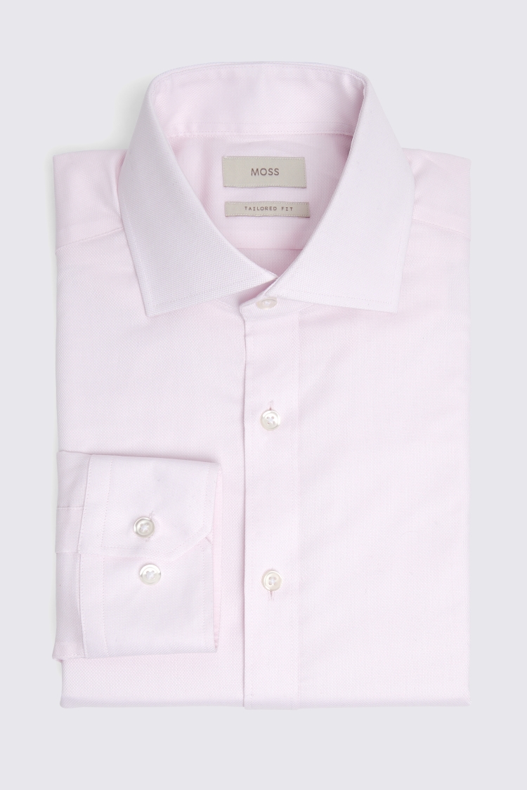 Tailored Fit White Pinpoint Oxford Contrast Non Iron Shirt   Buy Online at Moss