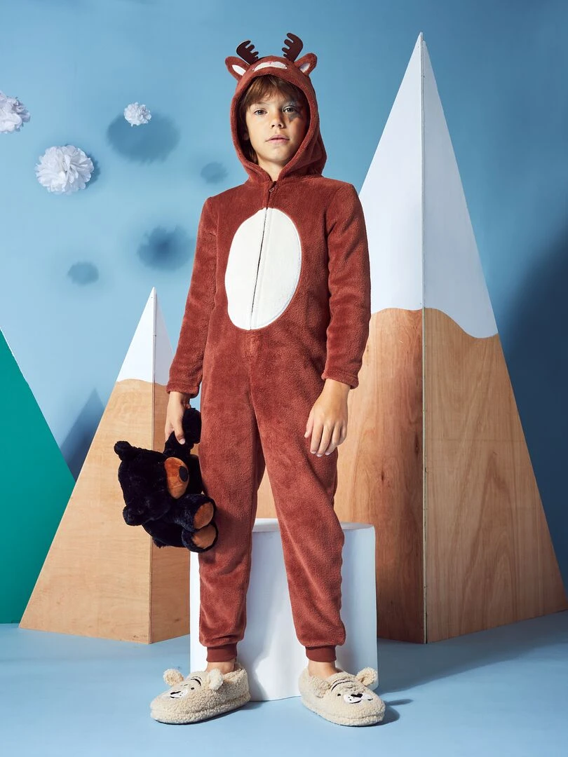 Combinaison en sherpa 'renne' de Noël Marron
