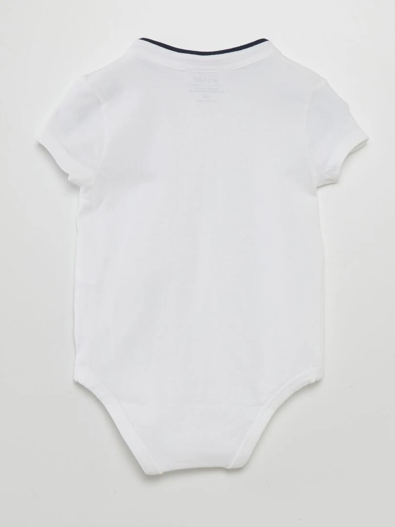 Body col mao en jersey Blanc