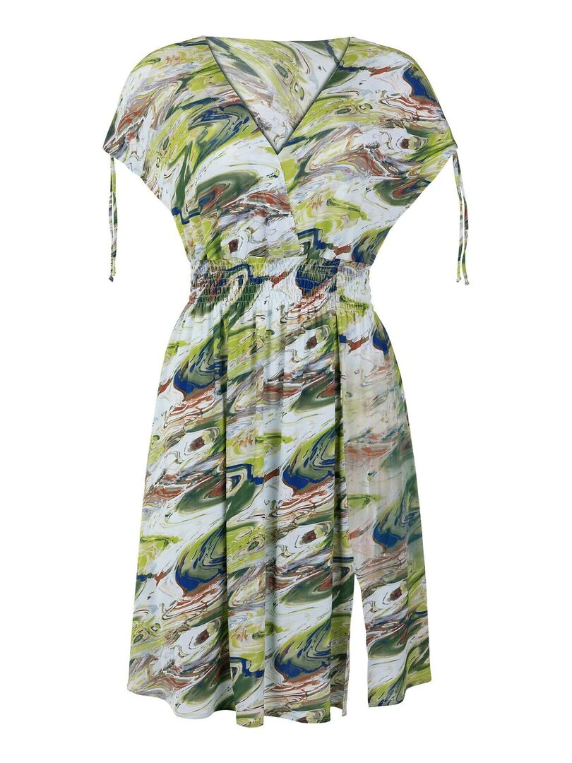 Robe estivale manches courtes Indonesia   Vert