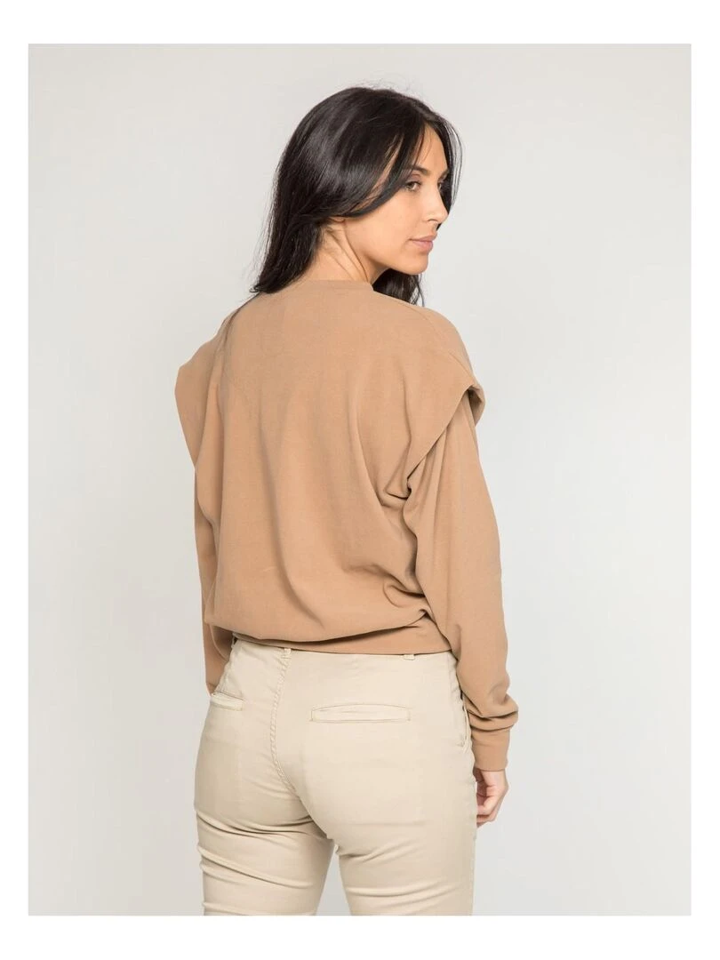 Pull col rond YAHOU Beige