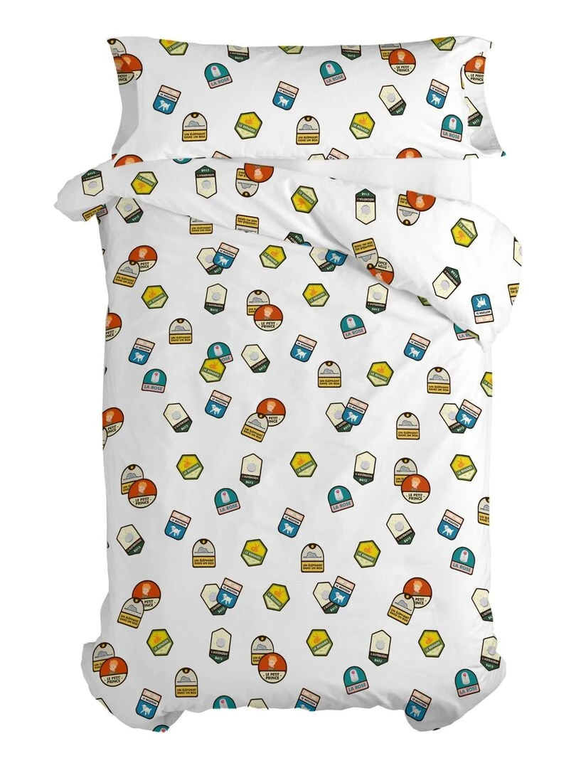 Parure housse de couette 2 pièces Son avion (D) "Happyfriday"   Blanc