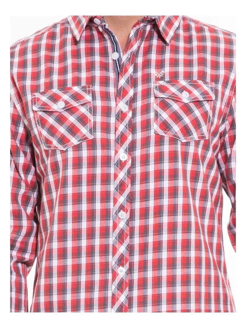 Chemise manches longues carreaux TORGANA   Gris