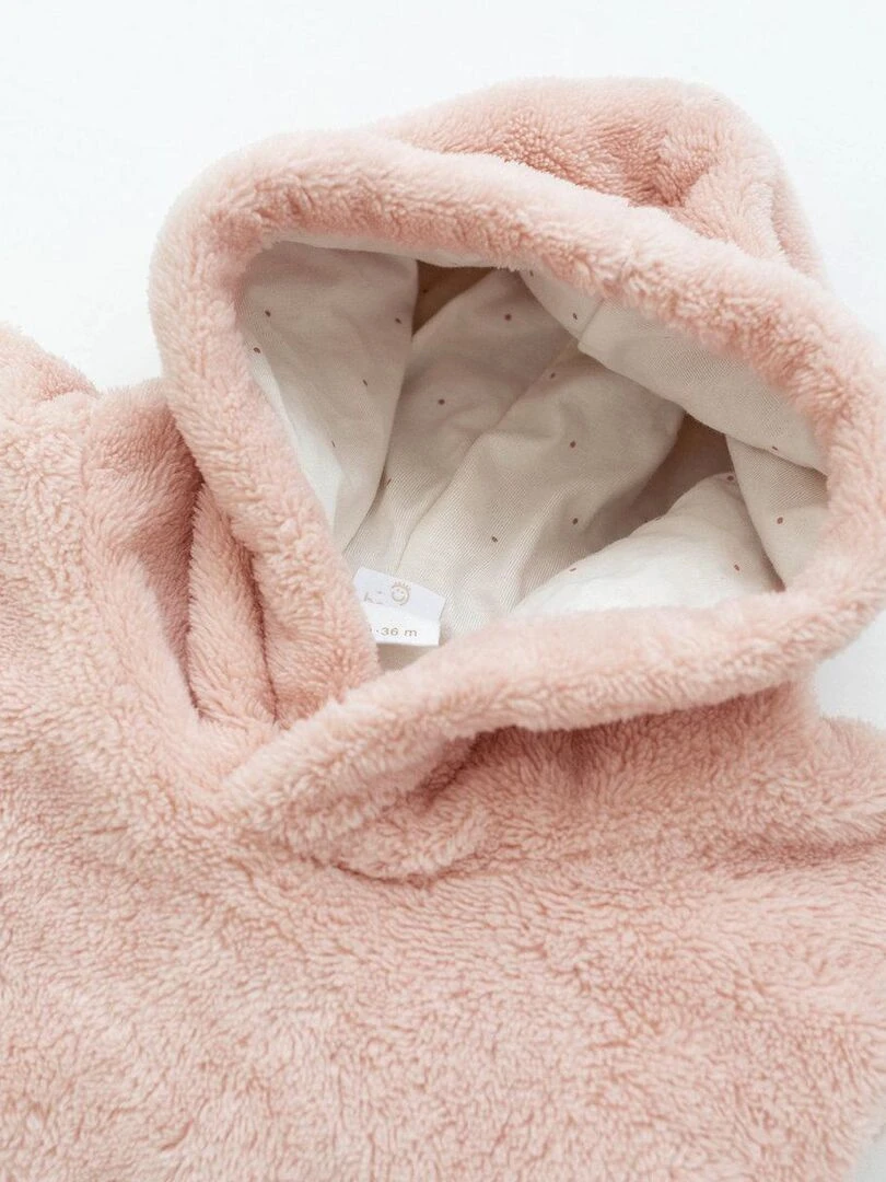Bemini Poncho de voyage Softy et jersey Rose clair