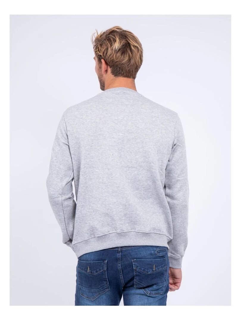 Sweat col rond WETTO Gris chiné
