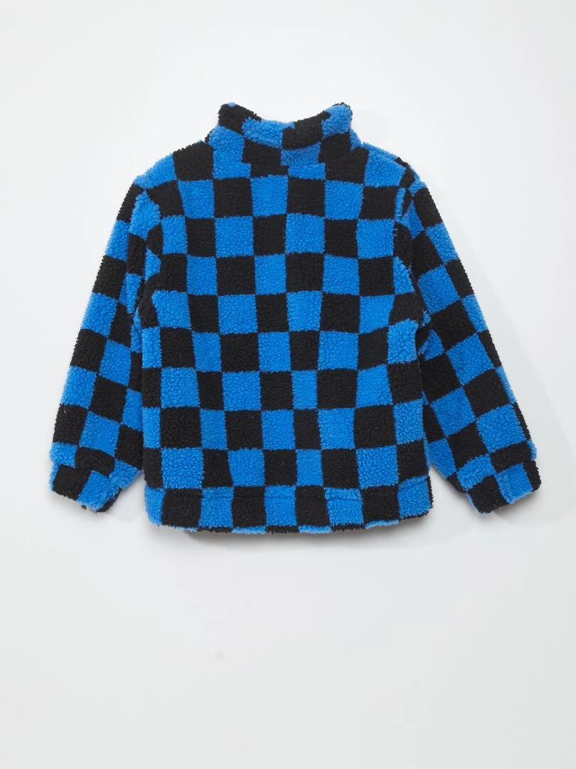 Veste en sherpa à motif   Bleu