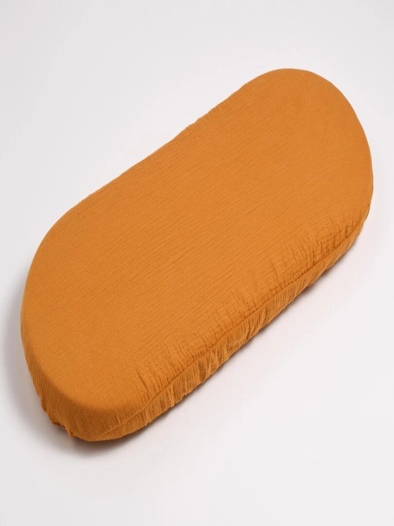 Couffin bébé en fibres naturelles avec habillage tissu SAUTHON Marron