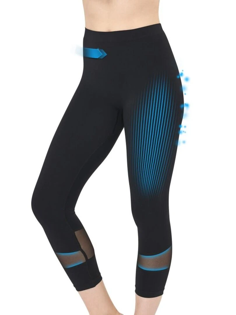 Legging minceur résille Cellutex pour femme Noir