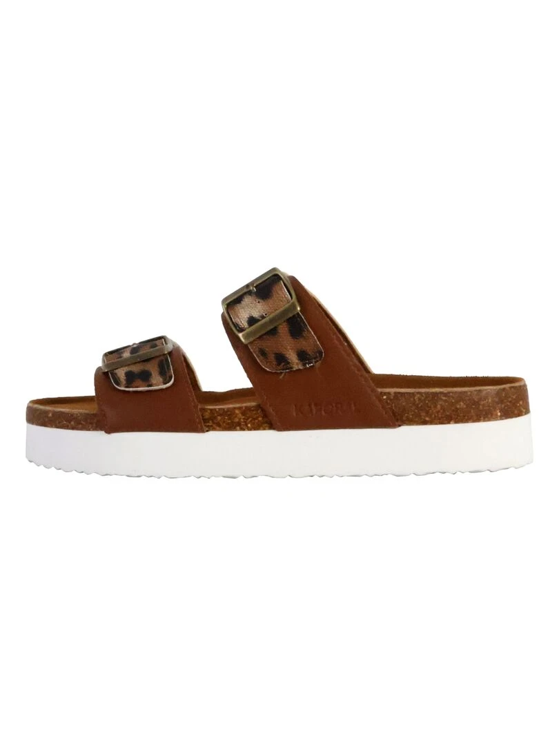 Mules Plate Cuir Solinea Marron