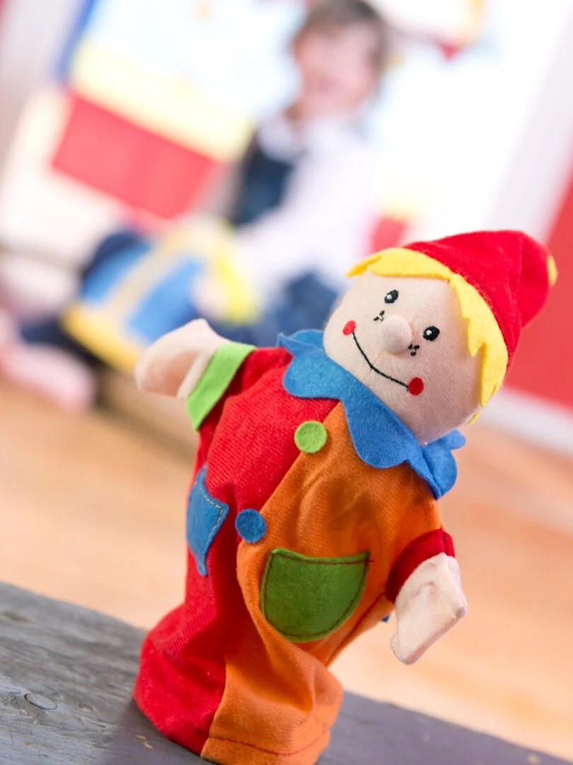 Porte Théâtre de Guignol à Suspendre + 6 Marionnettes à Main   N/A