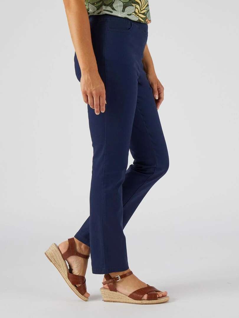 Pantalon gabardine extensible Damart Bleu marine