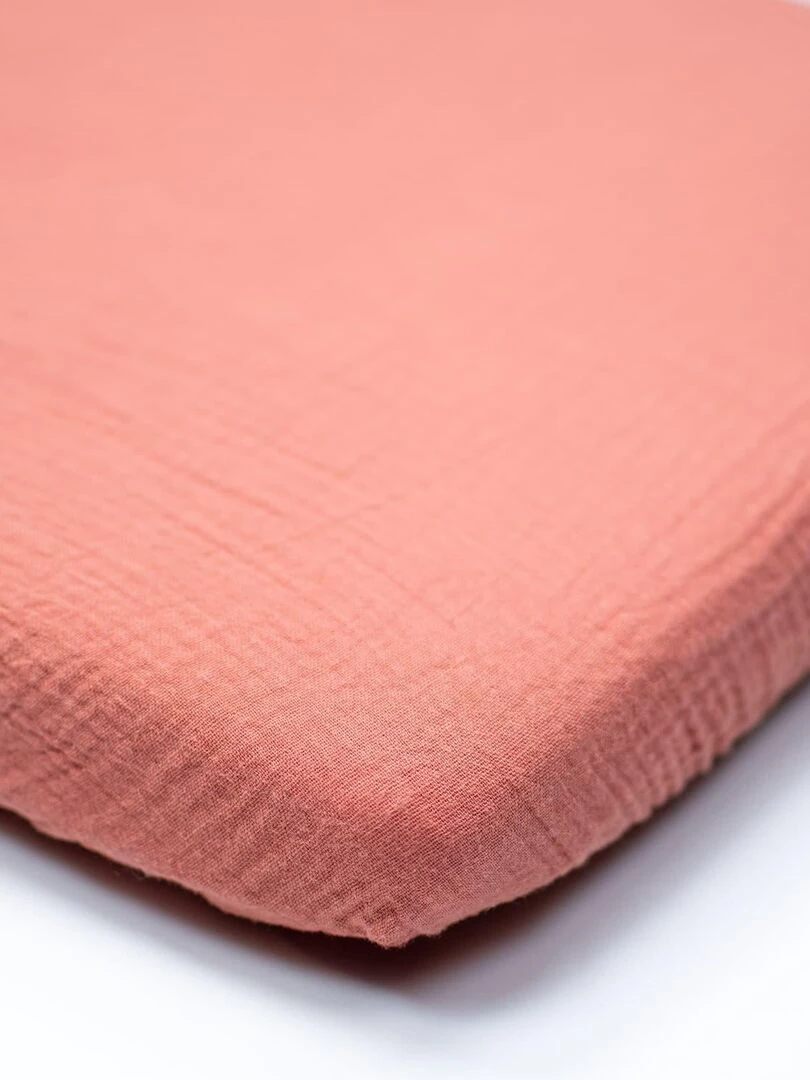 Drap housse berceau en gaze de coton Jeanne Marron