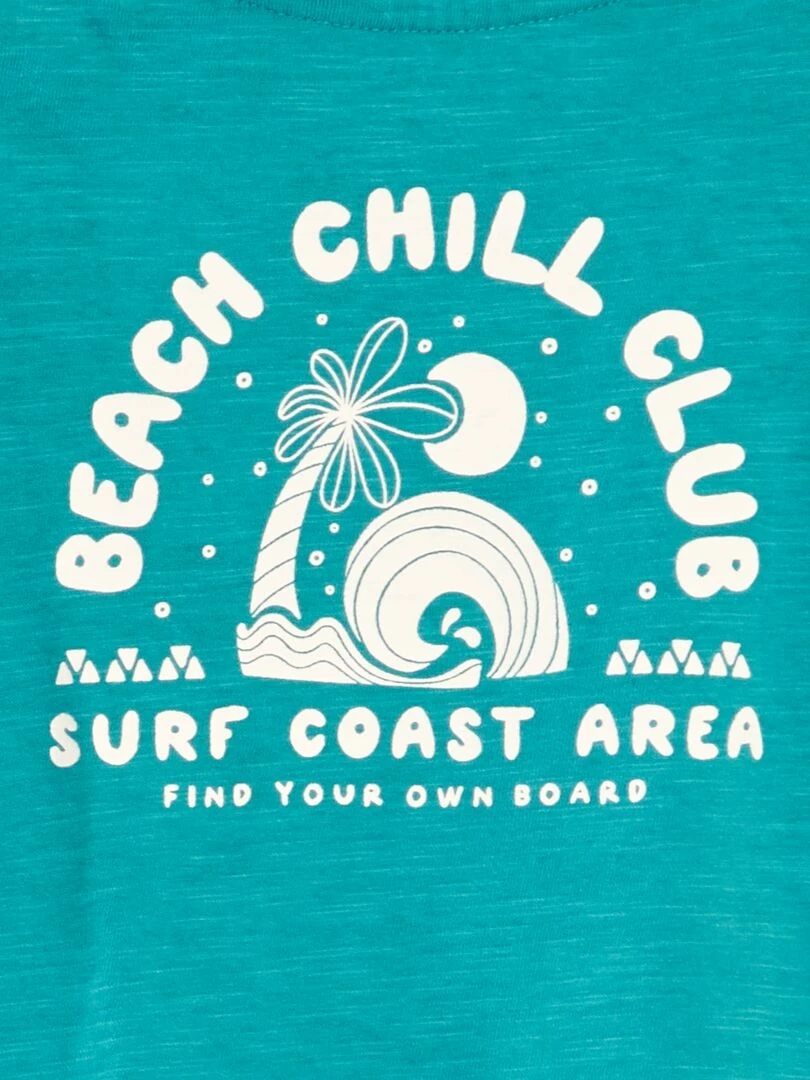 T shirt manches courtes 'surf'   Bleu
