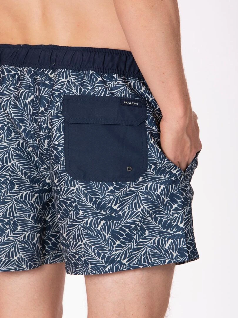 Short de bain imprimé tropical ARIELE 'Rica Lewis'   Bleu