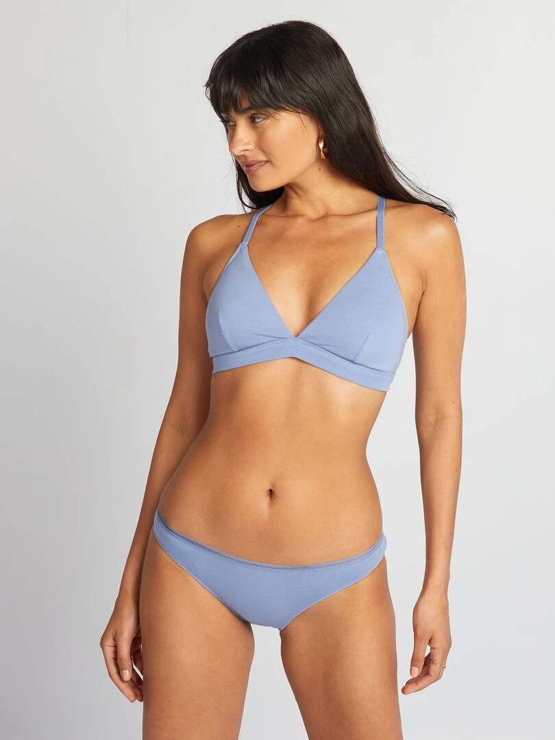 Soutien gorge triangle avec coques amovibles Bleu