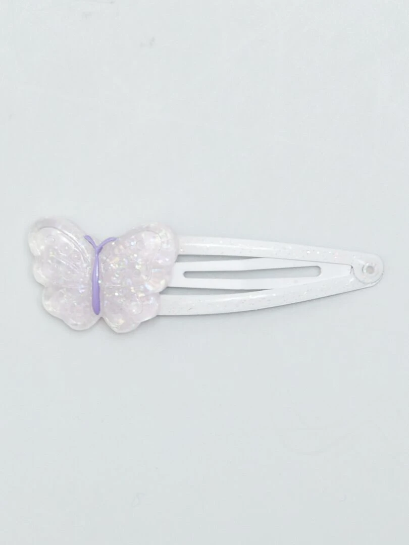 Lot de 3 pinces clic clac 'papillons'   Violet