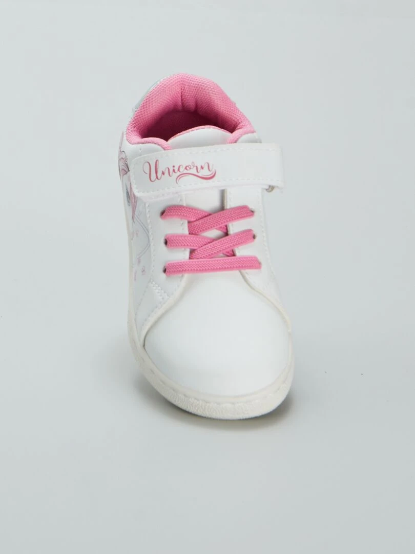 Baskets à scratch ‘licorne’   blanc