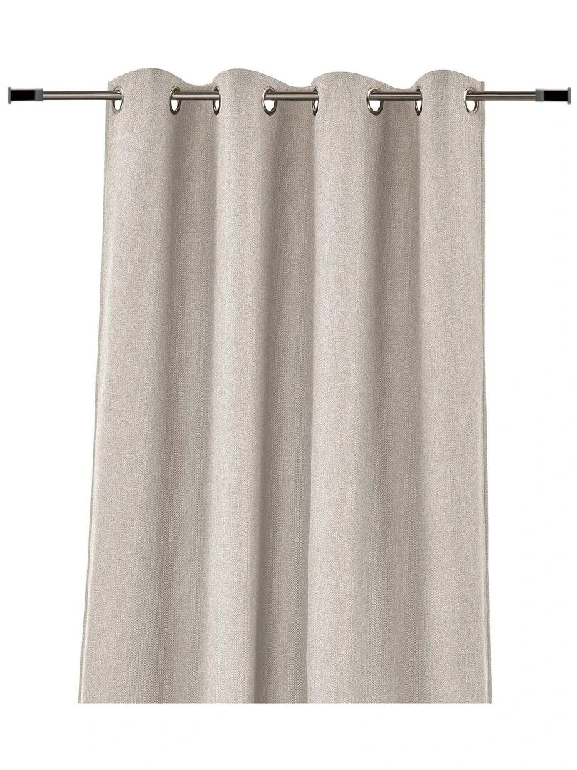 Rideau thermique jacquard doublé flanelle Beige