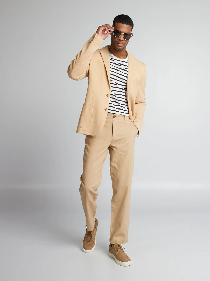 Blazer en maille piquée Beige