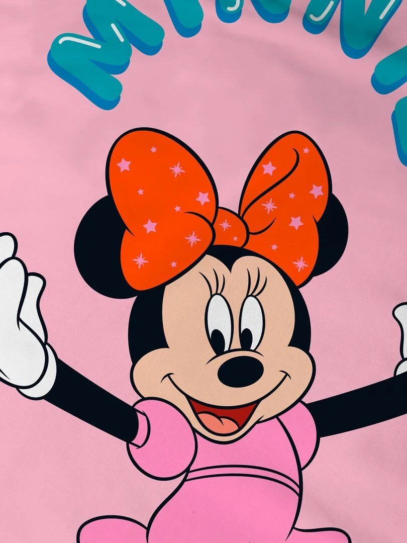 Parure de lit imprimée 100% coton  DISNEY HOME MINNIE HAPPY   Rose