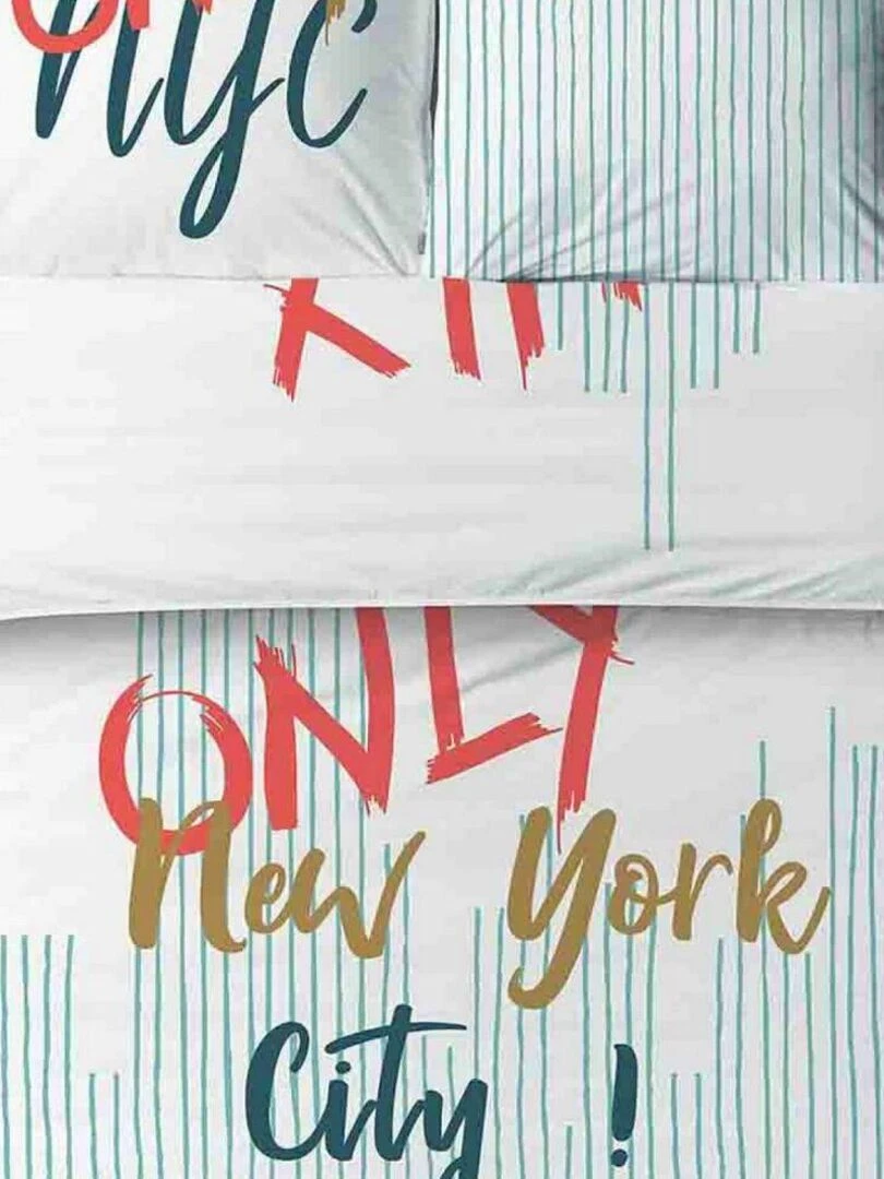 Housse de couette + 2 taies d'oreiller 65x65 cm Coton Only   Blanc