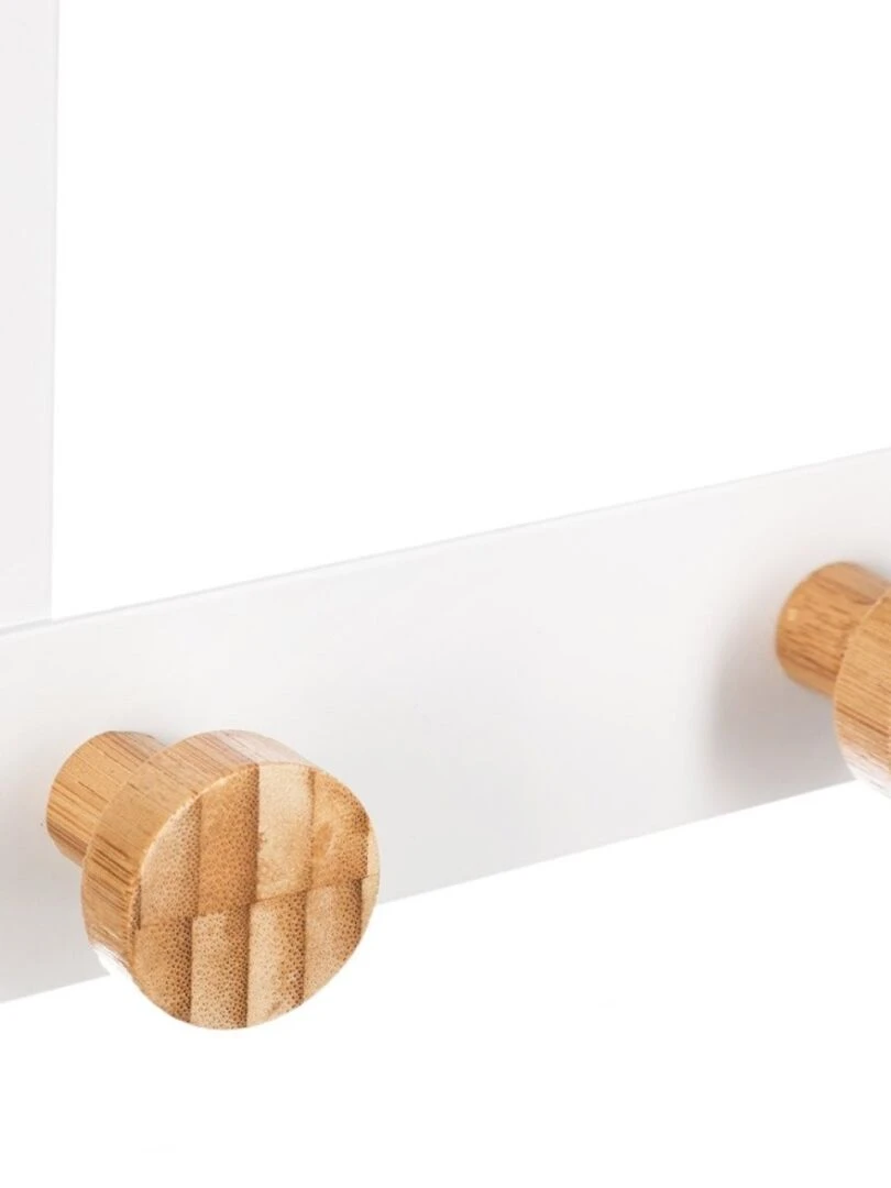 Patère métal bambou 5 têtes pour porte blanc Blanc