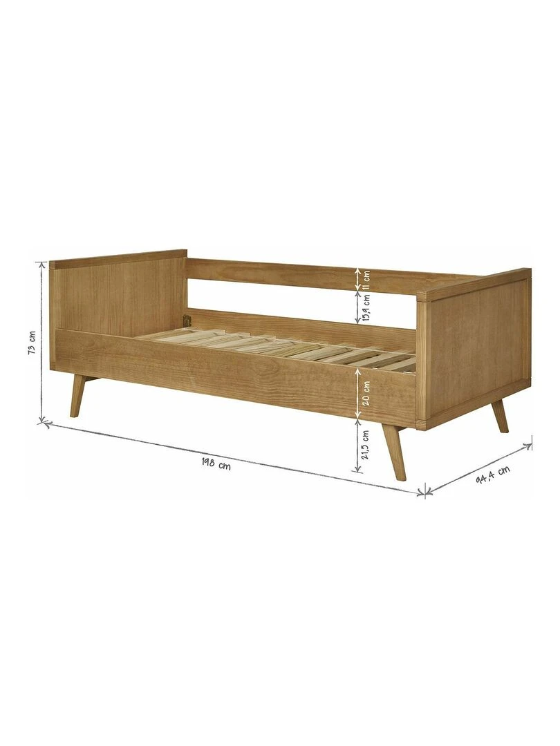 Lit banquette avec matelas Marley   AKITEN RETAIL   Marron