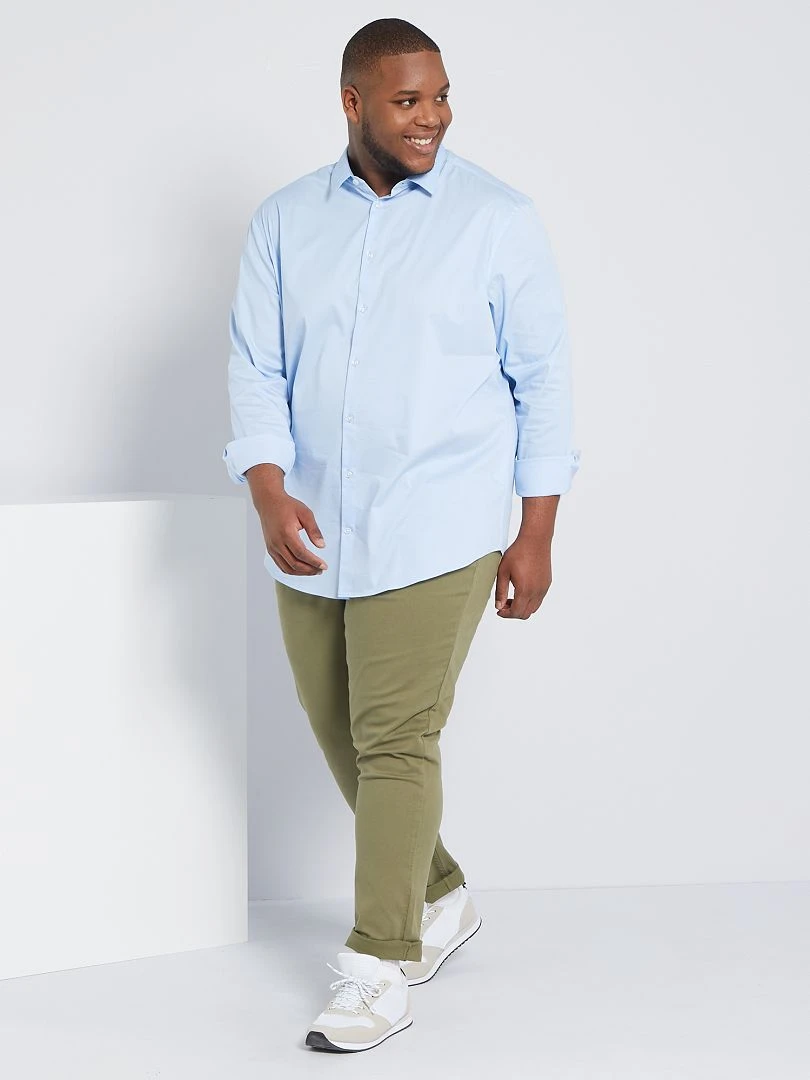 Chemise droite et stretch Bleu ciel
