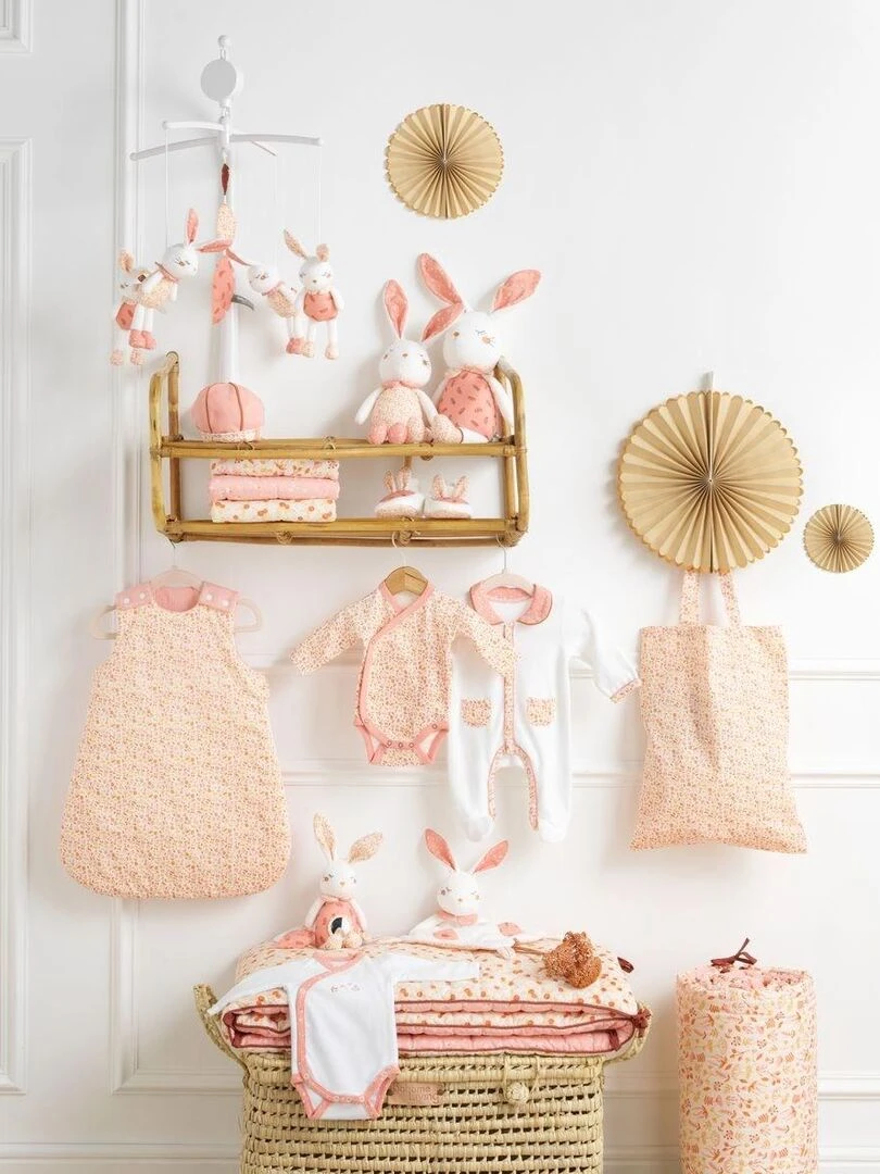 Tapis d'éveil lapin Esmée (100 x 100 cm)   Rose