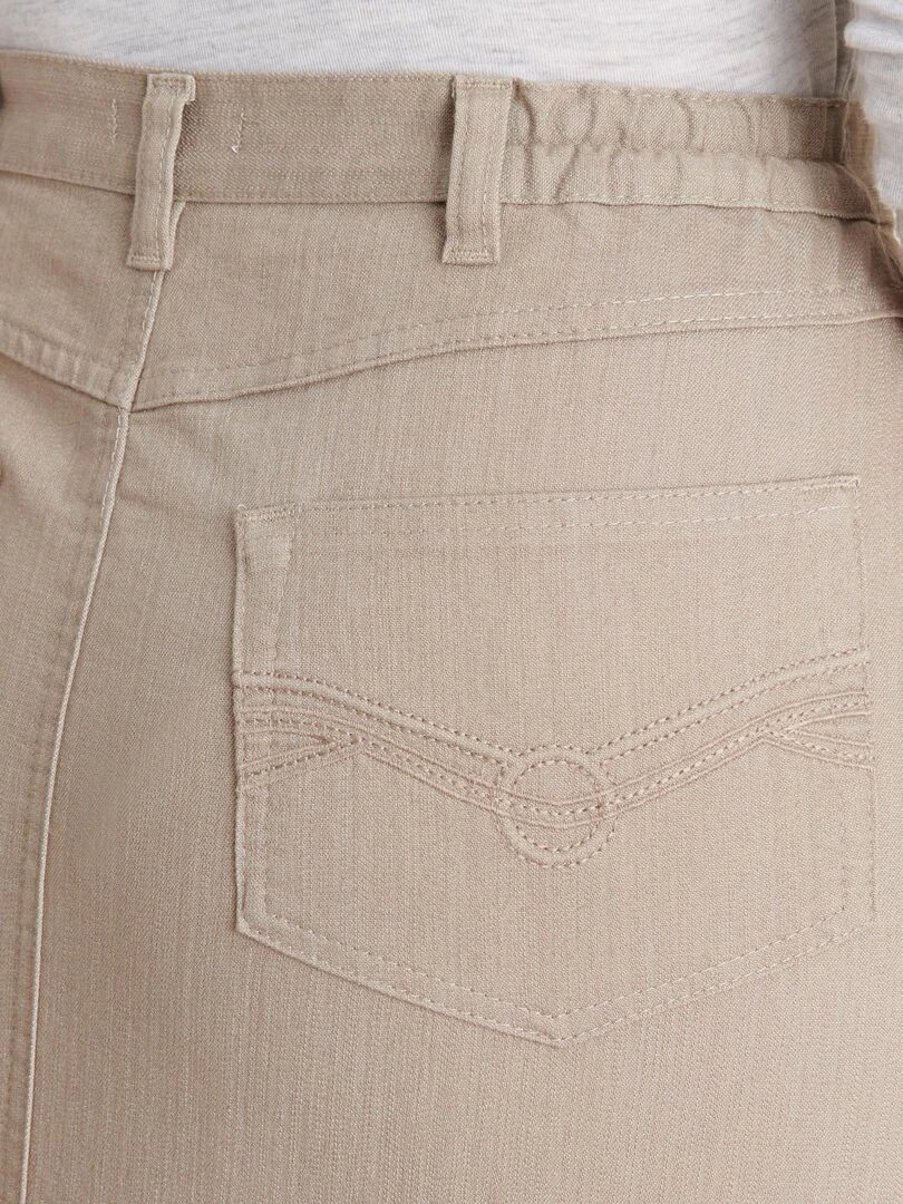 Jupe toile extensible   Damart   Marron